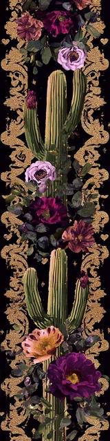 Free cactus bookmark featuring squiggles on the sides of a cactus